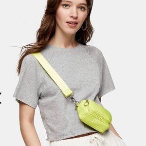 Top shop Gray Raglan Crop T-Shirt